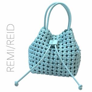 Remi & Reid Perrie Small Woven Drawstring Bucket Bag